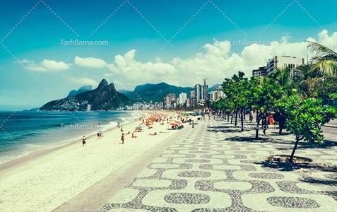 تصویر با کیفیت ساحل و سنگ فرش